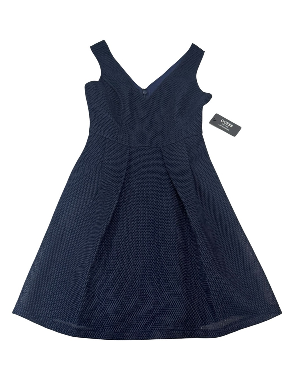 GUESS‎ Mesh Navy Blue Fit-and-Flare Dress Size 0 Wedding Guest Cocktail